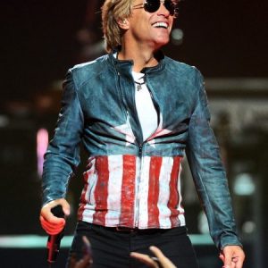 American Singer Jon Bon Jovi Concert US Flag Design Jacket