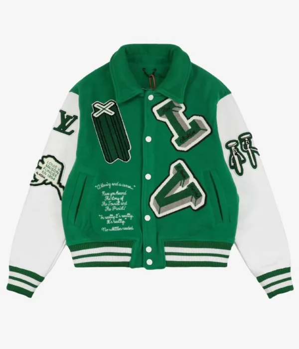 LV Varsity Leather Green Jacket - The Film Jacket